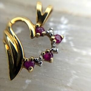 Ruby Heart Pendant in Genuine 10K Gold